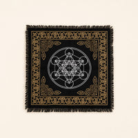 Metatron's Cube Altar Cloth, fringed
