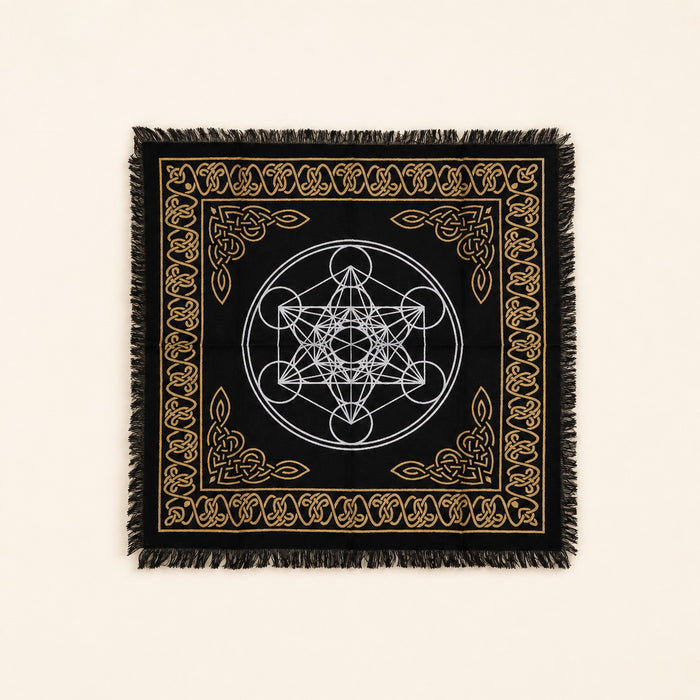 Metatron's Cube Altar Cloth, fringed