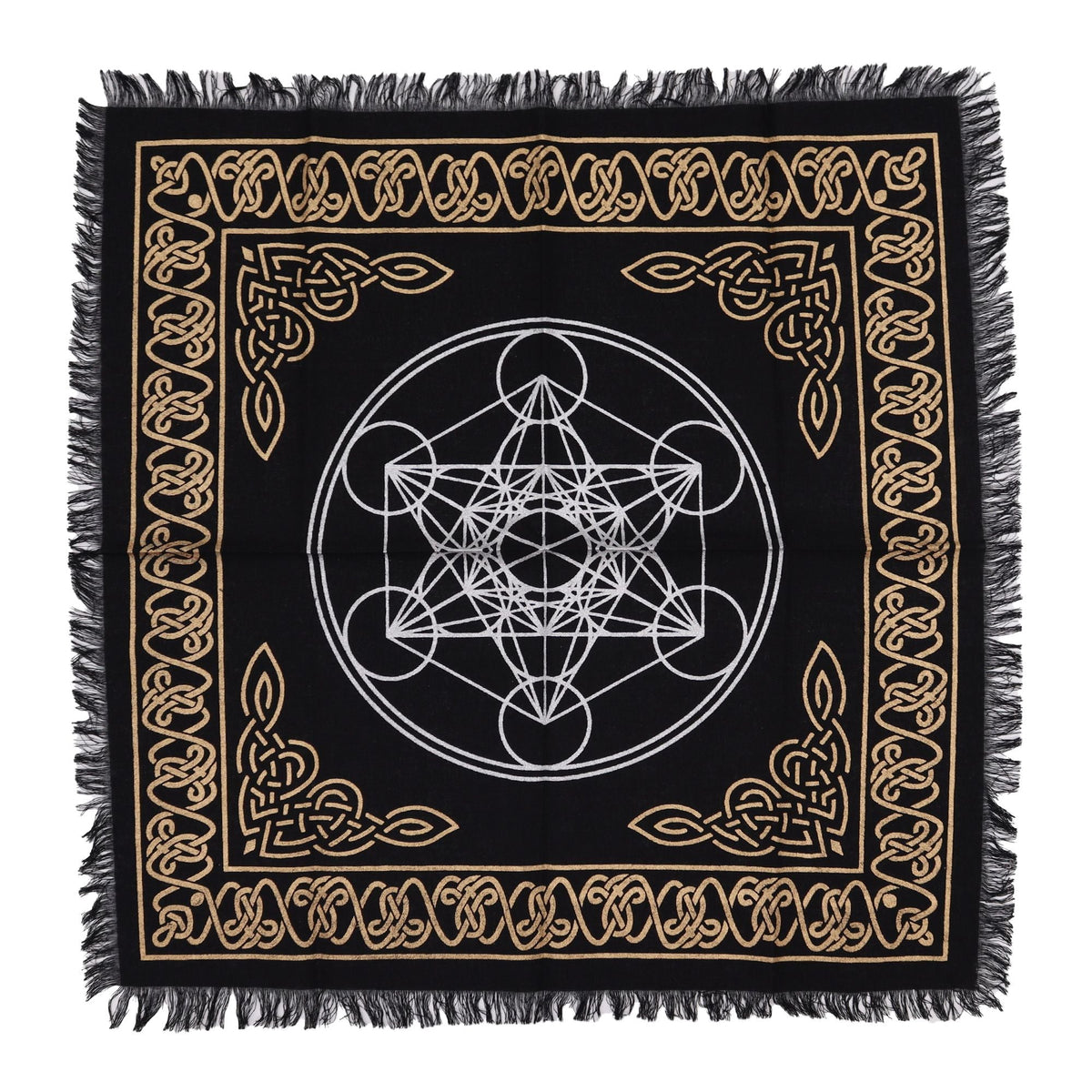Metatron's Cube Altar Cloth, fringed — view 2 of 3