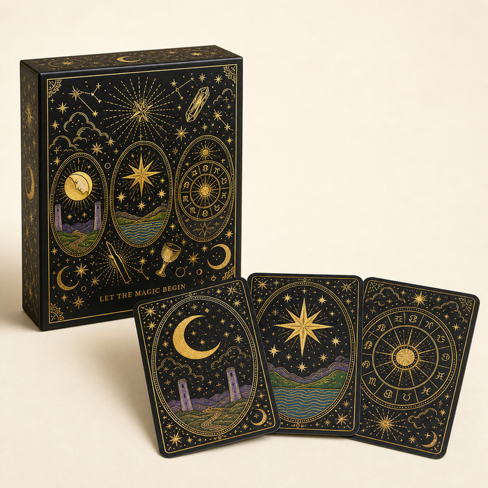 Gold Foil Tarot Gift Set with ritual tools