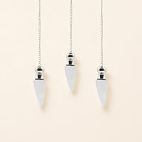 Clear Quartz Pendulum, silver plated