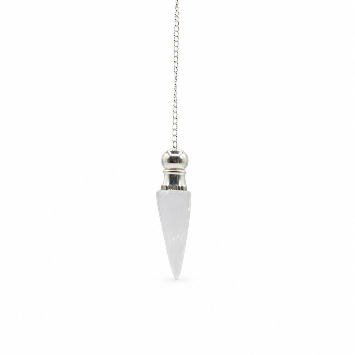 Clear Quartz Pendulum, silver plated — view 3 of 4