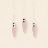 Rose Quartz Pendulum, silver plated