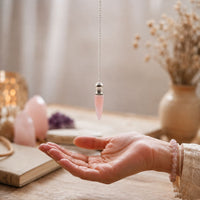 Rose Quartz Pendulum, silver plated — view 4 of 4