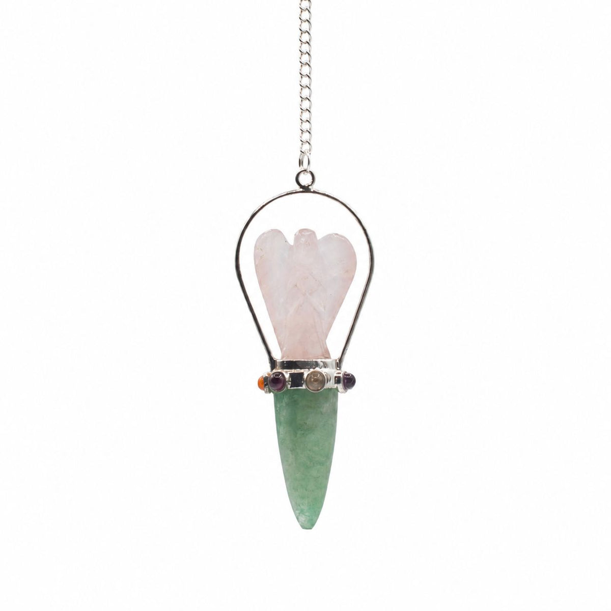 Angel Pendulum with Rose Quartz and a Chakra Band — view 3 of 4