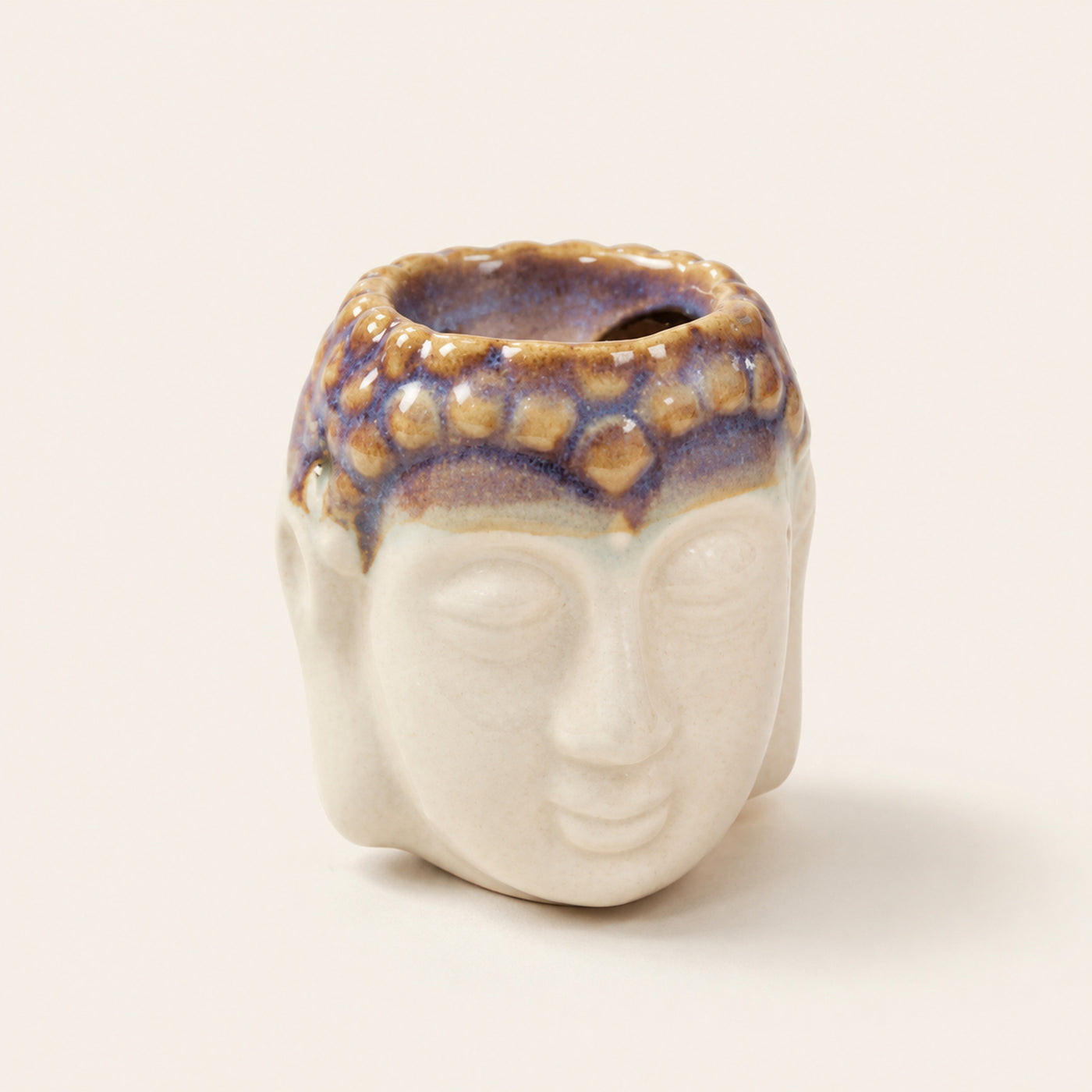 Buddha Oil Burner, ivory and mint