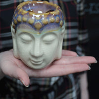 Buddha Oil Burner, ivory and mint — view 3 of 4