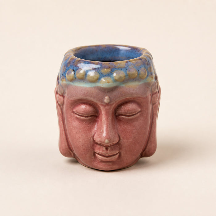 Buddha Oil Burner, rose and teal