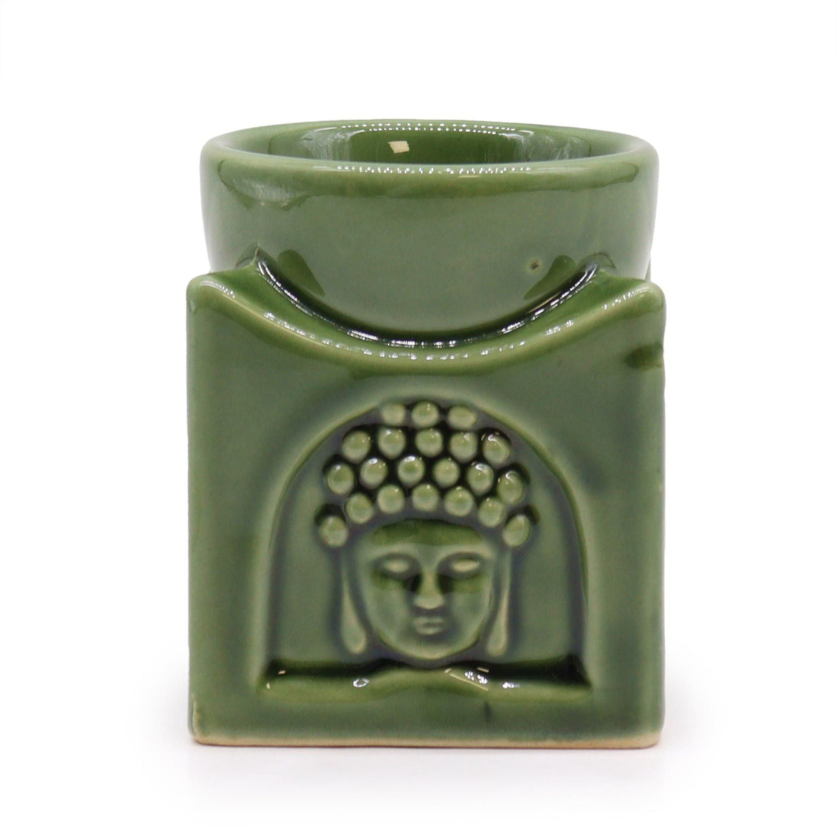 Square Buddha Oil Burner, Dark Jade — view 2 of 4