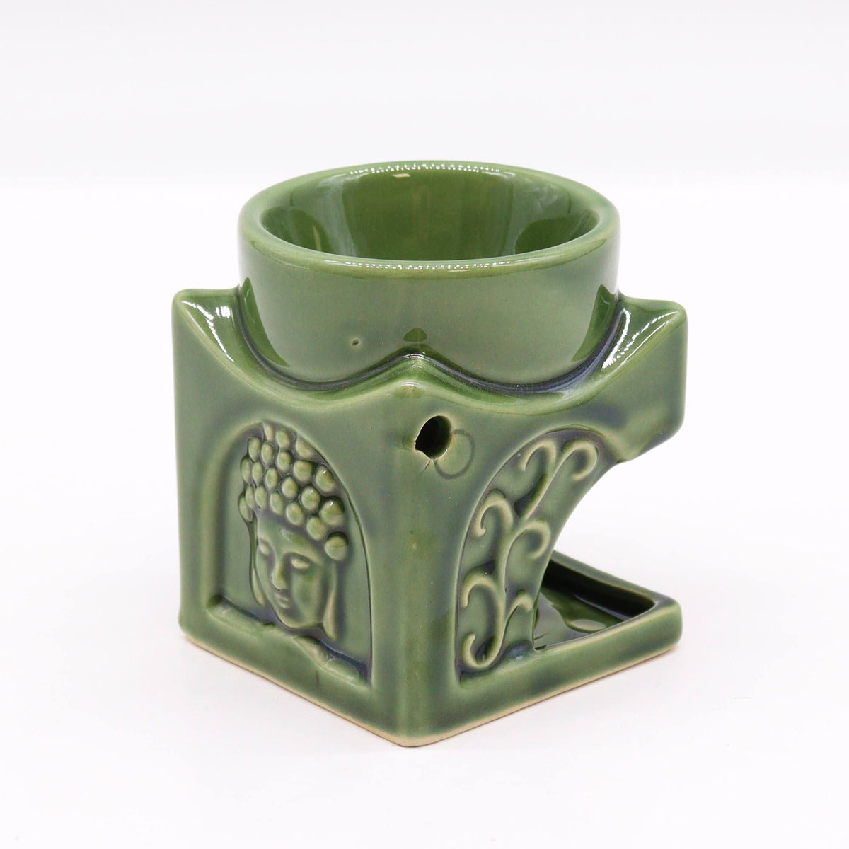 Square Buddha Oil Burner, Dark Jade — view 4 of 4