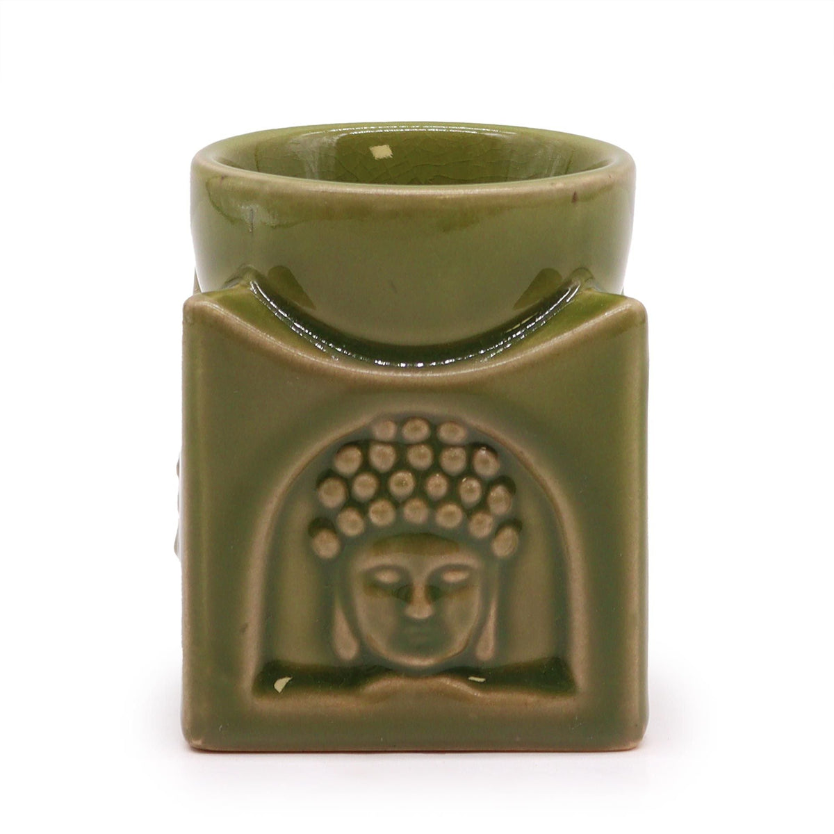 Square Buddha Oil Burner, Light Jade — view 4 of 4