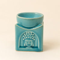 Square Buddha Oil Burner, Soft Turquoise