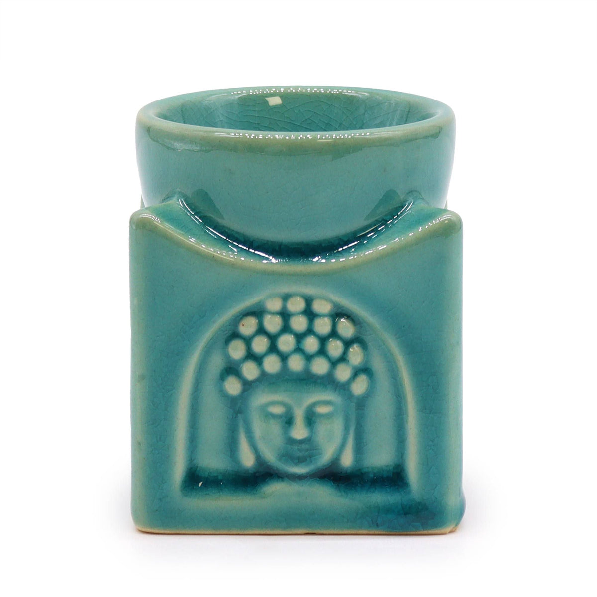 Square Buddha Oil Burner, Soft Turquoise — view 2 of 4