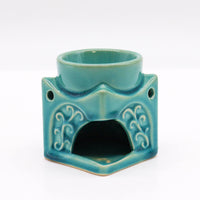 Square Buddha Oil Burner, Soft Turquoise — view 3 of 4