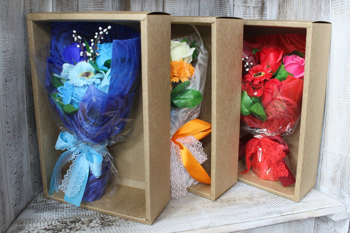 Boxed Soap Flower Bouquet, orange — view 5 of 5