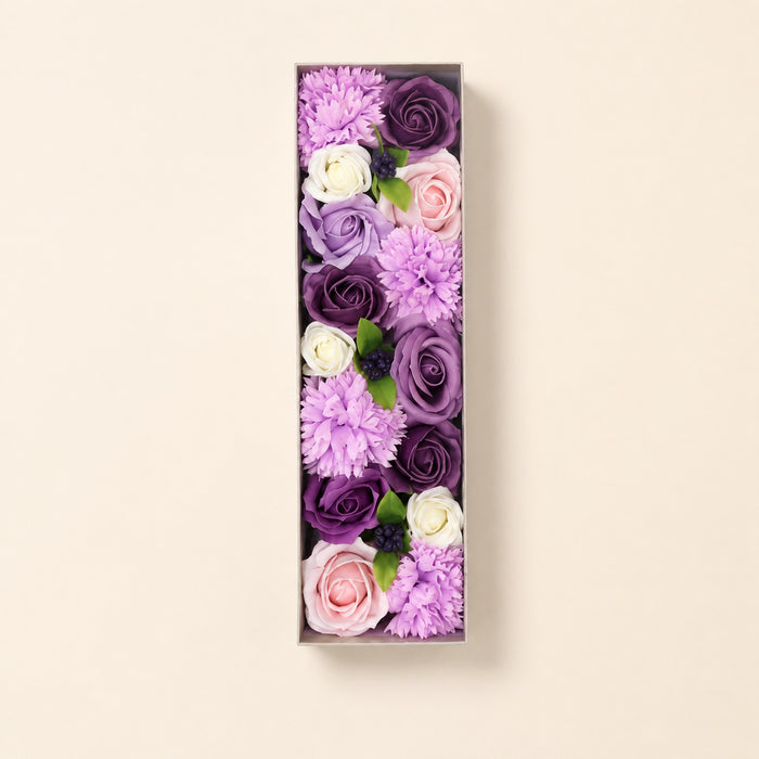 Lavender Rose and Carnation Soap Flower Box
