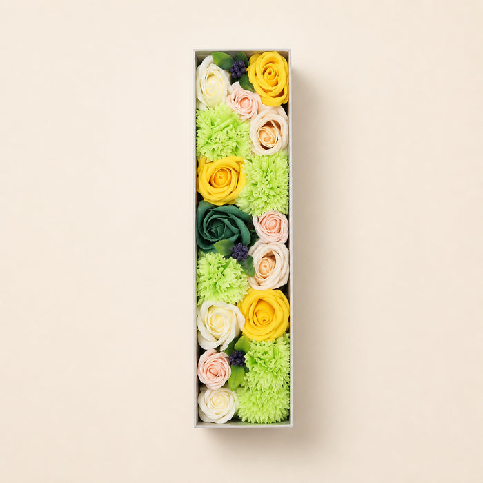 Spring Soap Flower Box, yellows and greens