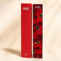 Extra Long Soap Flower Box, Classic Red Roses