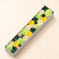 Extra Long Soap Flower Box, Yellow & Green
