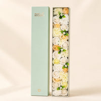 Extra Long Soap Flower Box, White & Ivory
