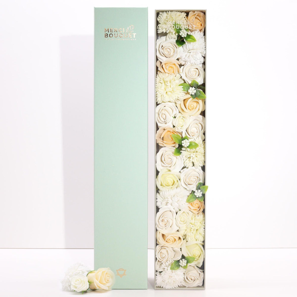Extra Long Soap Flower Box, White & Ivory — view 2 of 6