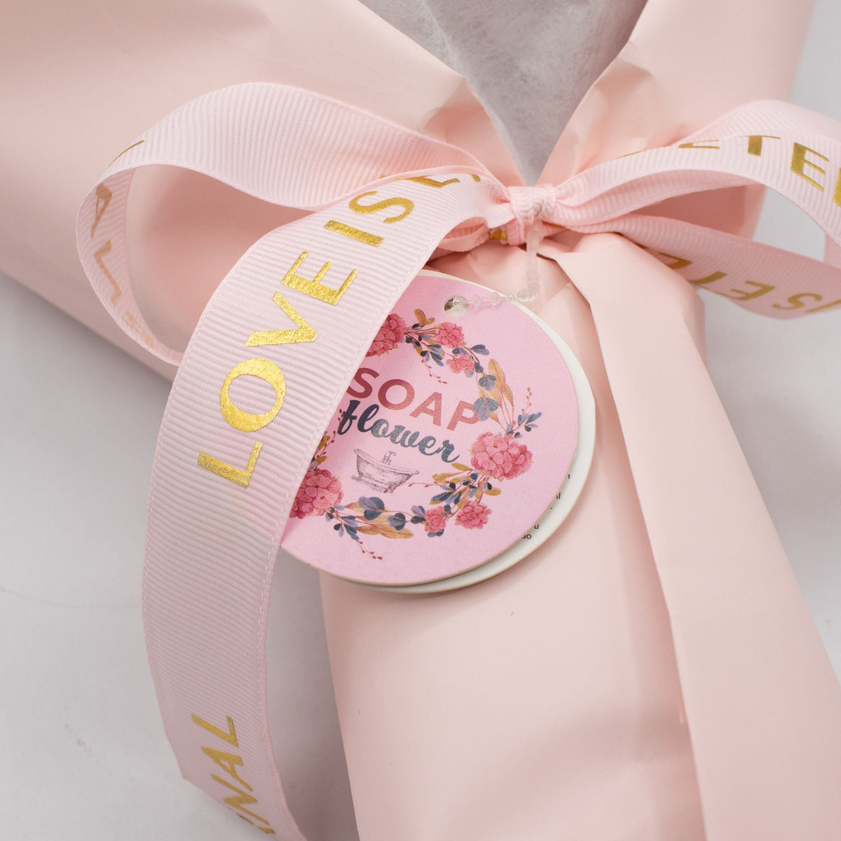 Large Pink Rose Soap Bouquet with Gift Card — view 2 of 4