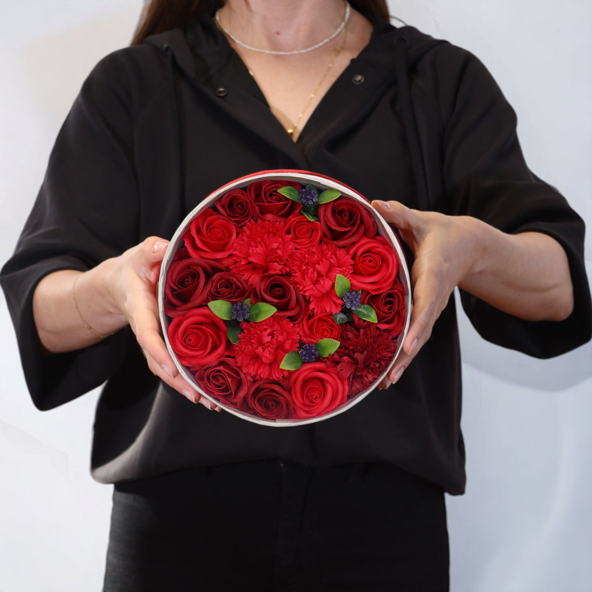 Round Soap Flower Box, Classic Red Roses — view 2 of 6