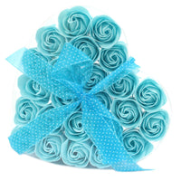 Soap Flower Heart Box, Blue Roses, Set of 24 — view 3 of 4