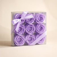 Soap Flowers, Lavender Roses, Set of 9