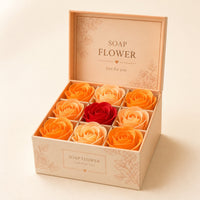 Soap Flowers, Peach Roses, Set of 9
