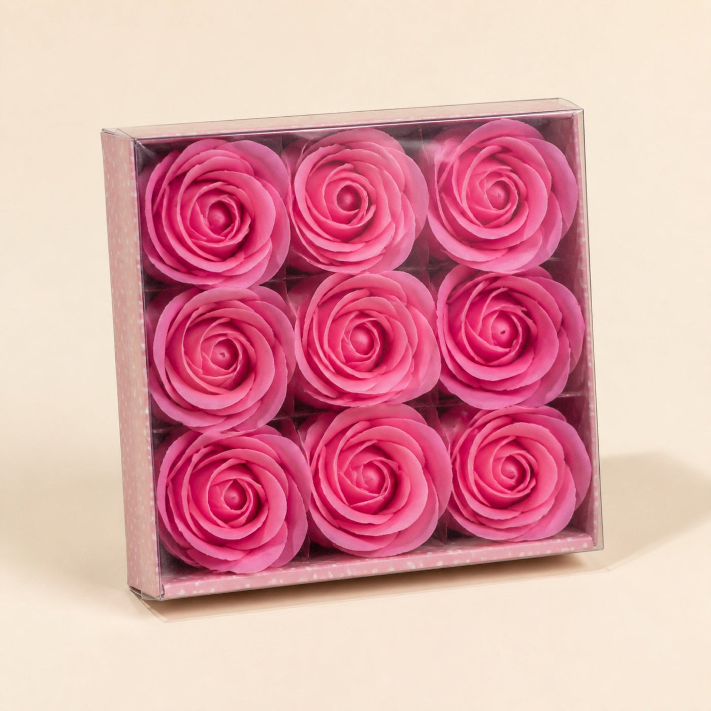 Soap Flowers, Pink Roses, Set of 9