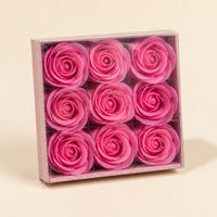 Soap Flowers, Pink Roses, Set of 9