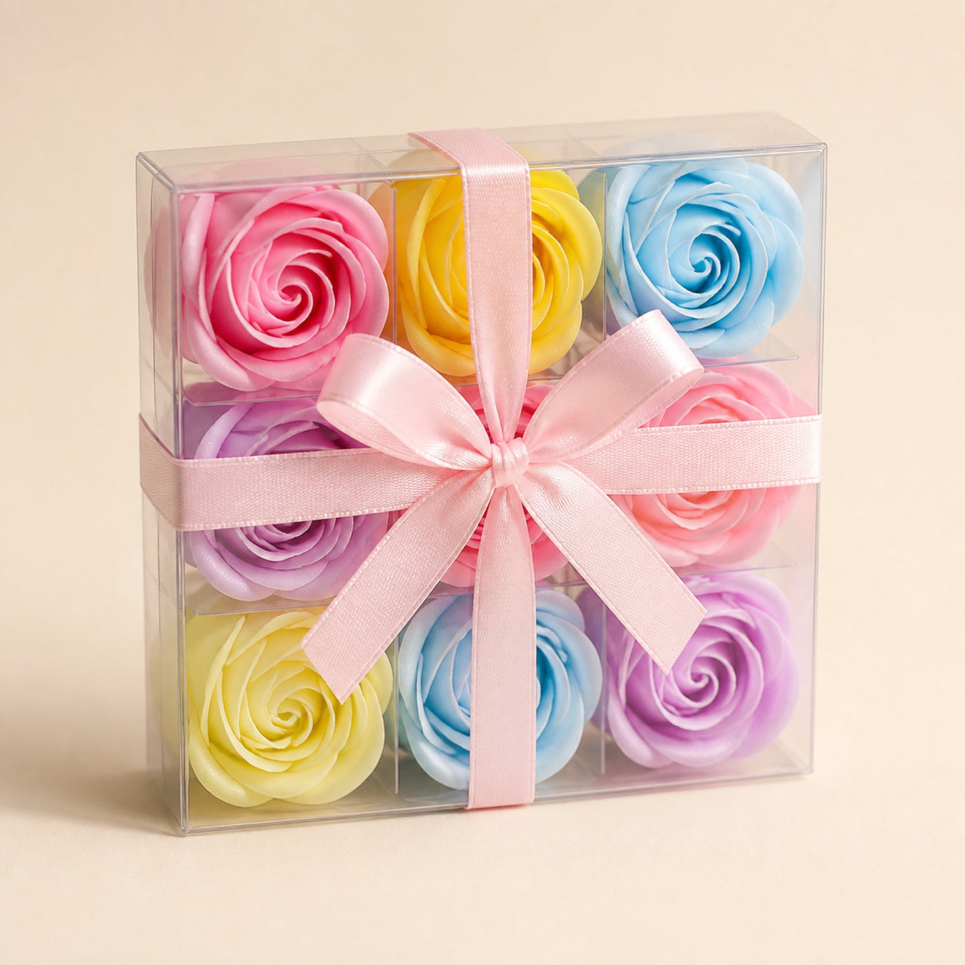 Soap Flowers, Spring Roses, Set of 9