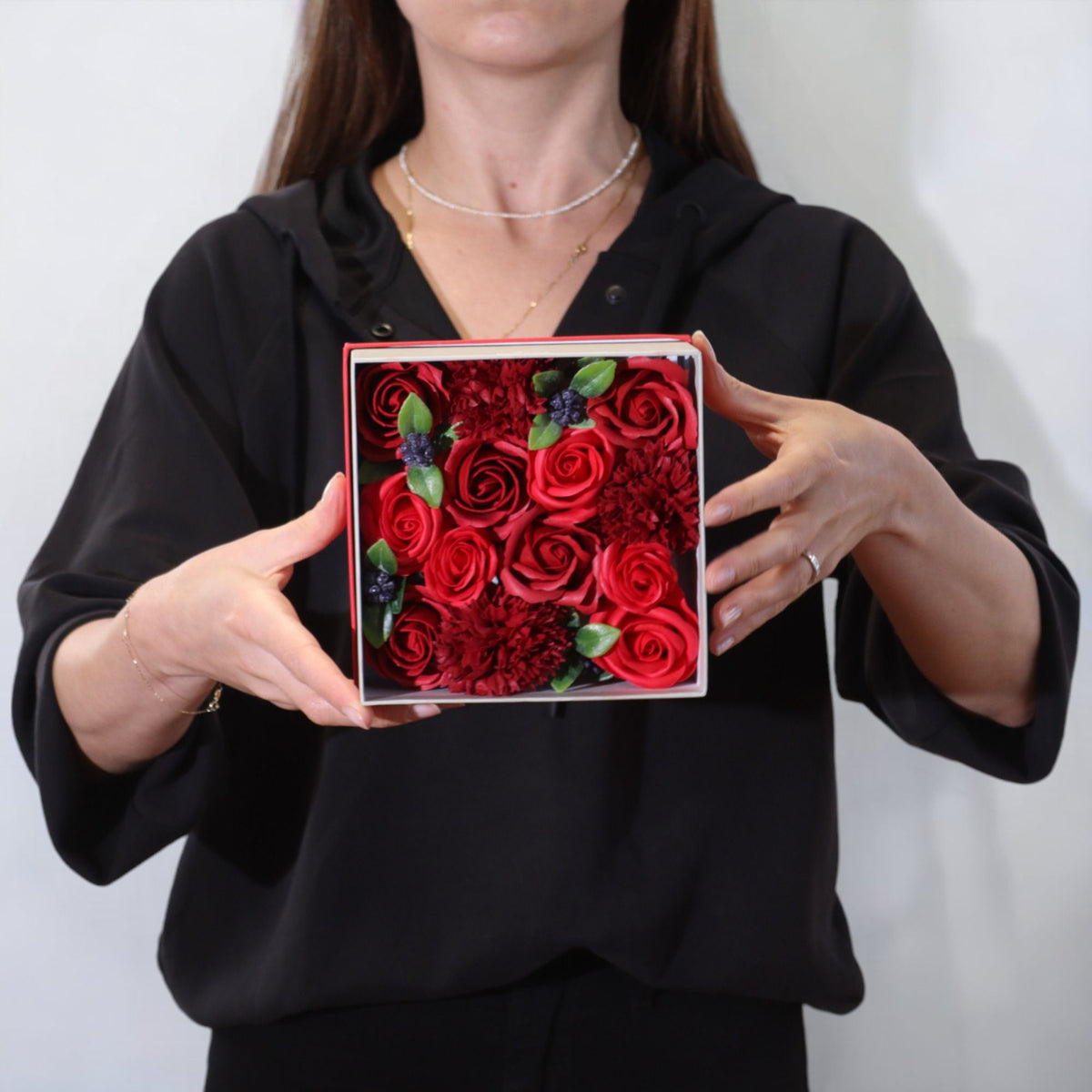 Square Soap Flower Box, Classic Red Roses — view 2 of 6