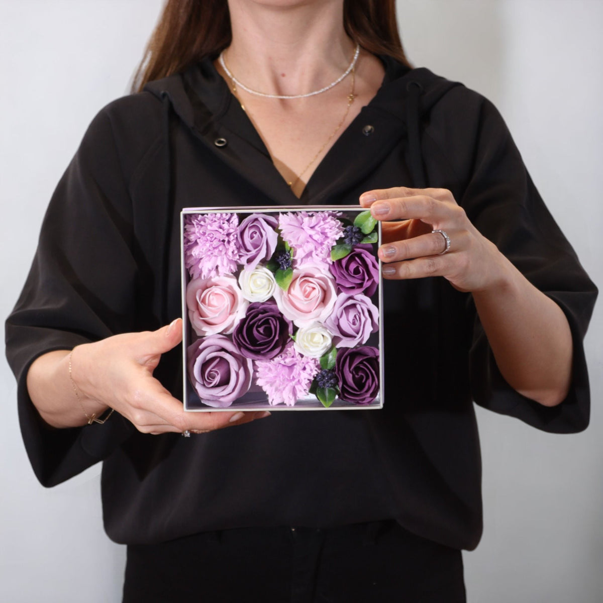 Square Soap Flower Box, Lavender Rose & Carnation — view 2 of 7