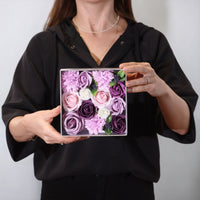 Square Soap Flower Box, Lavender Rose & Carnation — view 2 of 7