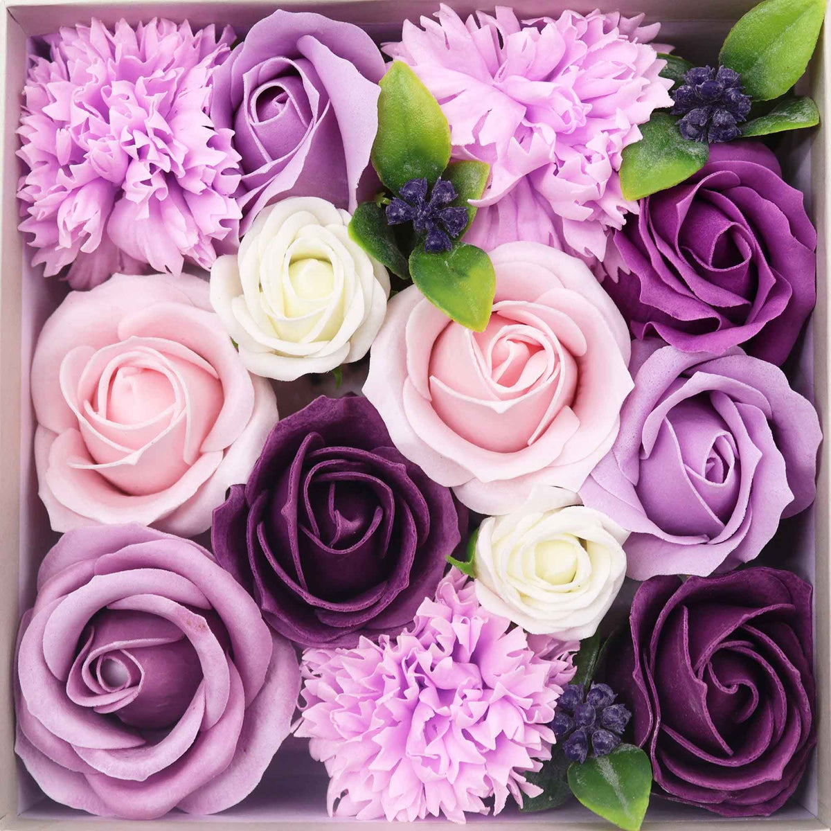 Square Soap Flower Box, Lavender Rose & Carnation — view 5 of 7