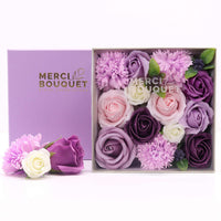 Square Soap Flower Box, Lavender Rose & Carnation — view 6 of 7