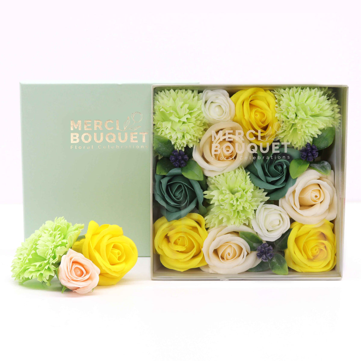 Square Soap Flower Box, Yellow & Green — view 2 of 6
