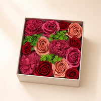 Square Soap Flower Box, Vintage Roses