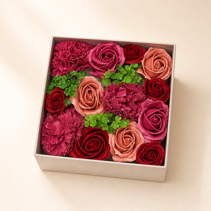 Square Soap Flower Box, Vintage Roses