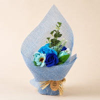 Standing Soap Flower Bouquet, Blue