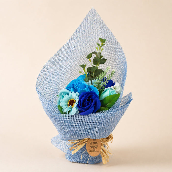 Standing Soap Flower Bouquet, Blue